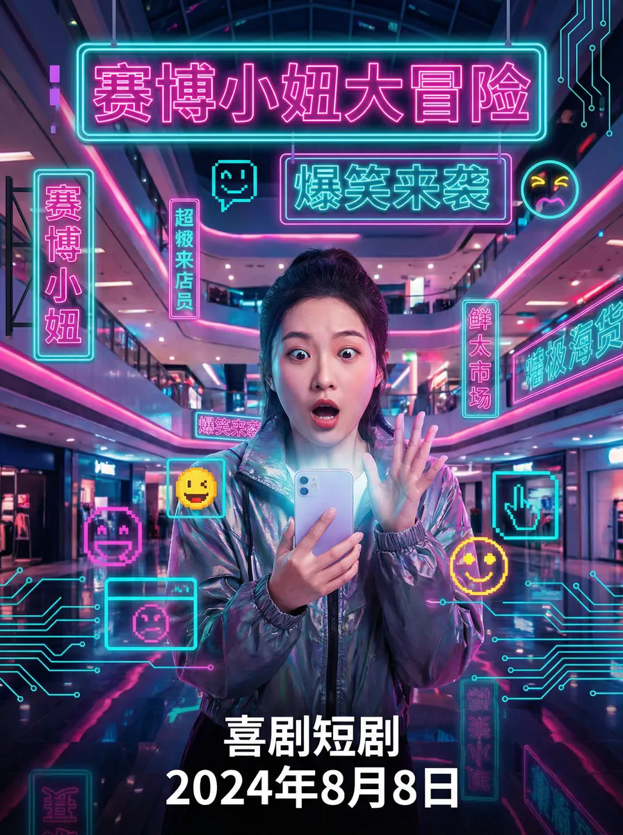 2021没封的网站有人分享吗 搞笑喜剧短剧 - 赛博小妞大冒险海报