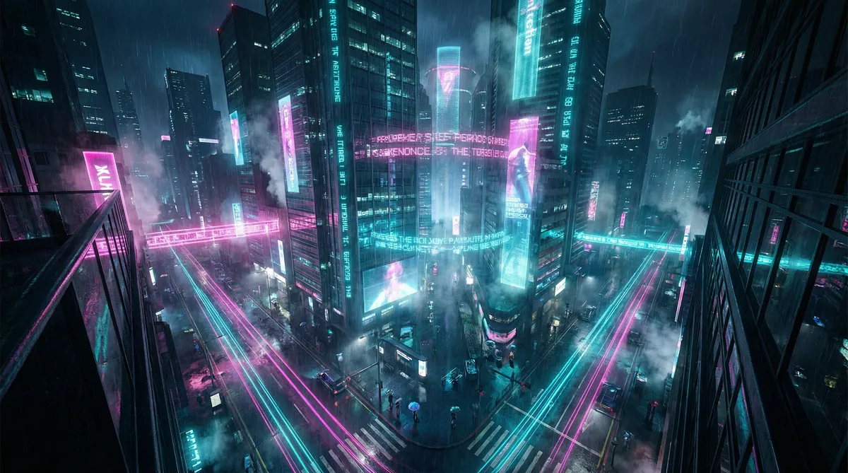 2021没封的网站有人分享吗 竖屏短剧平台首页背景 - 赛博朋克都市夜景